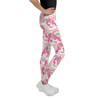 Pink Fluffy Unicorns Leggings - Youth