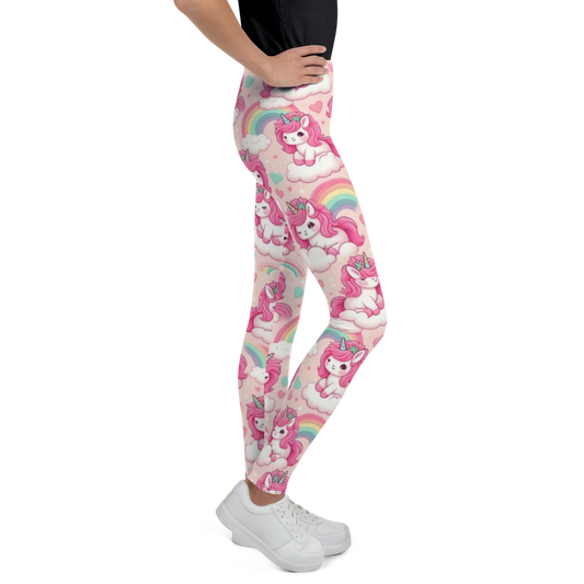 Pink Fluffy Unicorns Leggings - Youth
