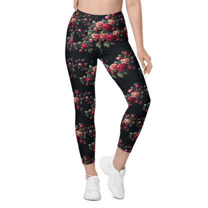 Rose Vine Leggings - Pockets