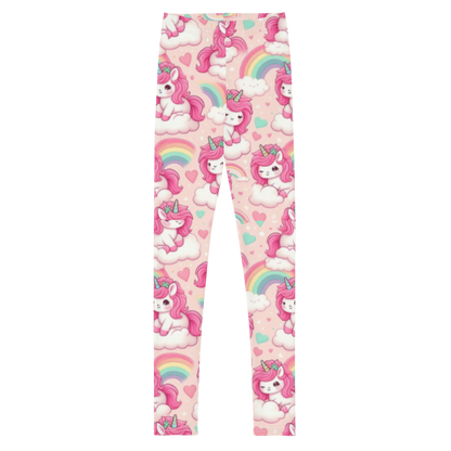 Pink Fluffy Unicorns Leggings - Youth