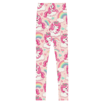 Pink Fluffy Unicorns Leggings - Youth