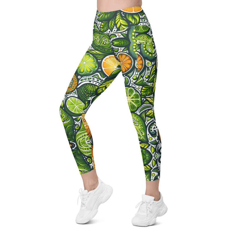 Tropical Citrus Leggings - Pockets