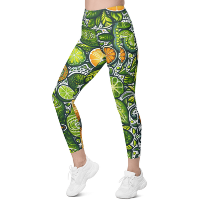 Tropical Citrus Leggings - Pockets