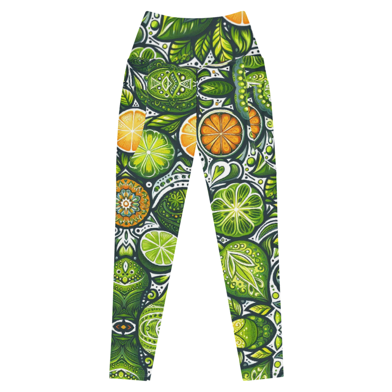 Tropical Citrus Leggings - Pockets