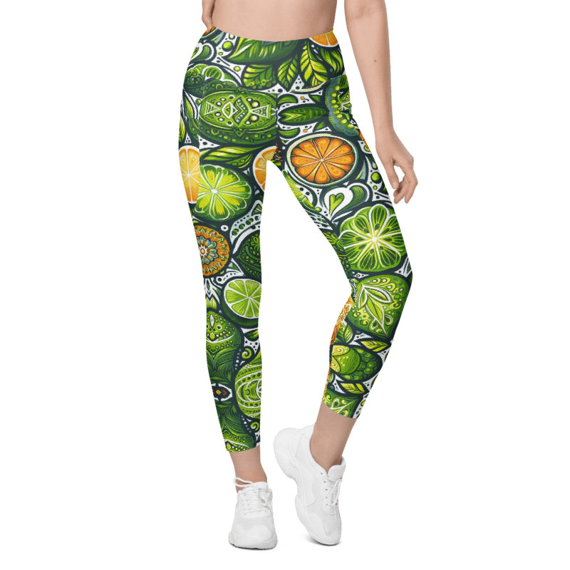 Tropical Citrus Leggings - Pockets