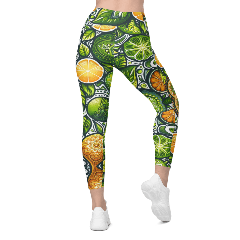 Tropical Citrus Leggings - Pockets