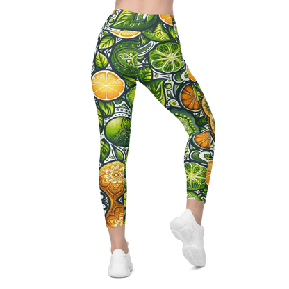 Tropical Citrus Leggings - Pockets