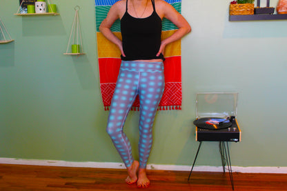 Powder Blue Spotted Gray Leggings